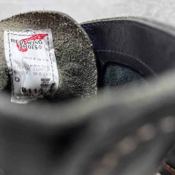 Red Wing Iron Ranger 8114 6" Leather Cork Sole Boots - Men's Size 6 D - Black - Picture 10 of 10